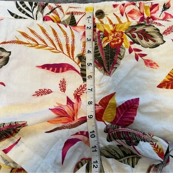 Old Navy Shorts Womens 18 Multicolor Floral Linen Blend Everyday Short Preppy - Picture 6 of 11